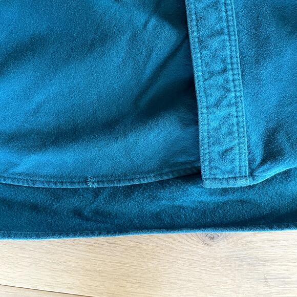 Vintage 90's Eddie Bauer Flannel Turquoise Blue Green - L - Picture 7 of 8